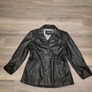 Vtg Jacket Wilson Y2K Goth Biker Western Women’s  Leather Jacket 3/4 Length